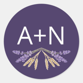 Lavender & Wheat Lila Sticker Runt Klistermärke