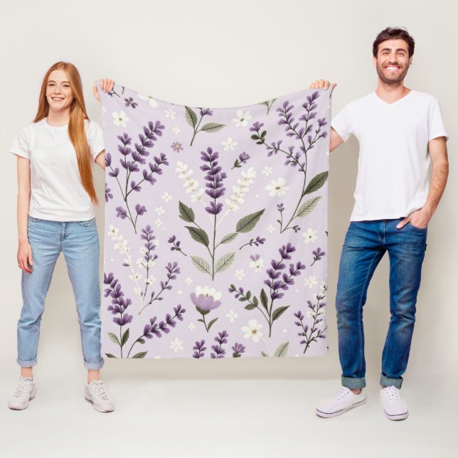 Lavender Whispers - Botanical Fleece Blanket (På plats)