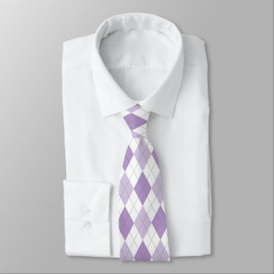 Lavender & White Argyle Necktie Slips