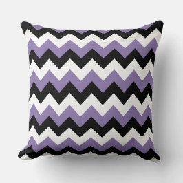Lavender White Black Zigzag Kudde