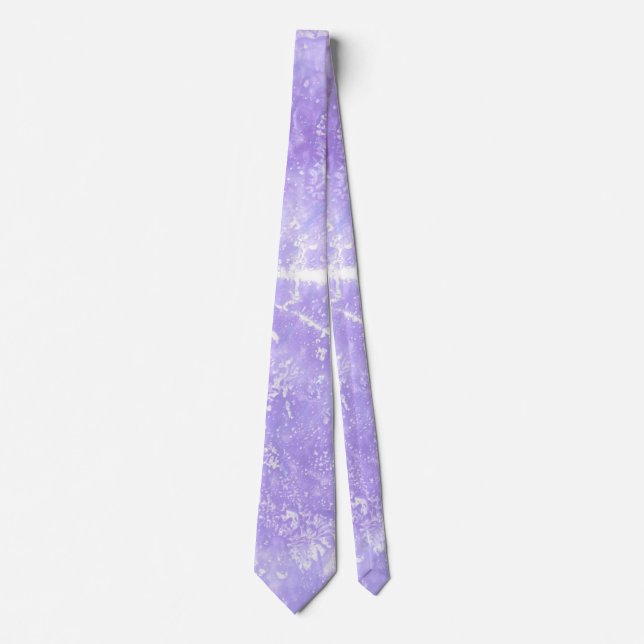 Lavender White Blue Abstrakt Print Slipsar (Framsida)