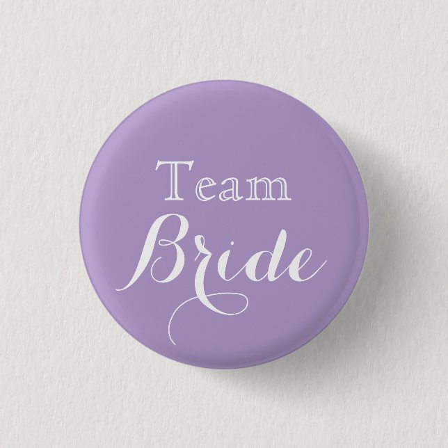 Lavender White Bröllop Team Bride Knapp (Framsida)