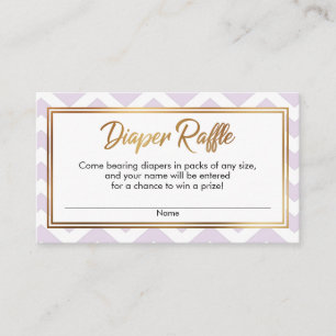Lavender & White Chevron Diaper Raffle Cards Tilläggskort