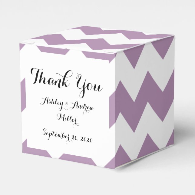 Lavender White Chevron Mönster Presentaskar (Framsidan Sidan)