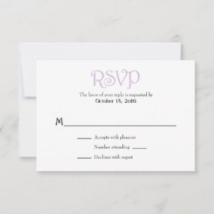 Lavender White Plain Simple Bröllop OSA Cards Kort
