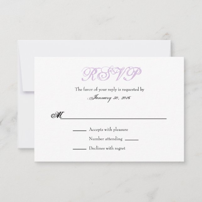 Lavender White Plain Simple Bröllop OSA Cards Kort (Framsida)
