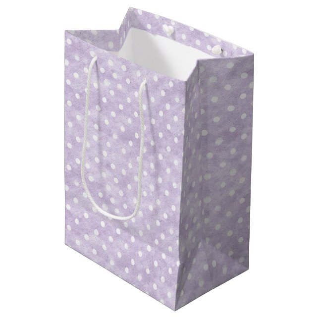 Lavender White Polka Dots Birthday (Framsidan Vinklad)