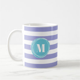 Lavender White Rand Monogram Kaffemugg