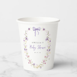 Lavender WildblomBaby Shower Papprare Party Kopp