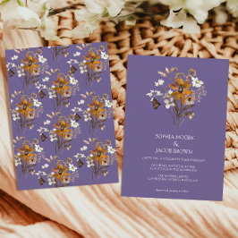 Lavender WildblomBoho Fall Wedding Inbjudningar