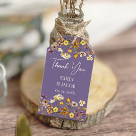 Lavender WildblommBoho Bröllop Presentetikett