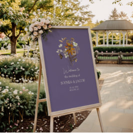 Lavender WildblommBoho Bröllop Välkommen Poster