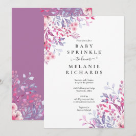 Lavender Wildblommor Blommigt Baby Sprinkle / Show Inbjudningar