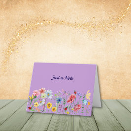 Lavender Wildblommor i Fält Note Cards Tack Kort