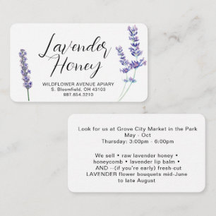 Lavender WildblomOrganic Honung Apiary Hive Anteckningskort