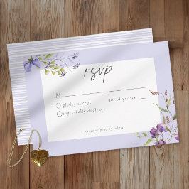 Lavender Wildflower Garden Romantic Wedding OSA Kort