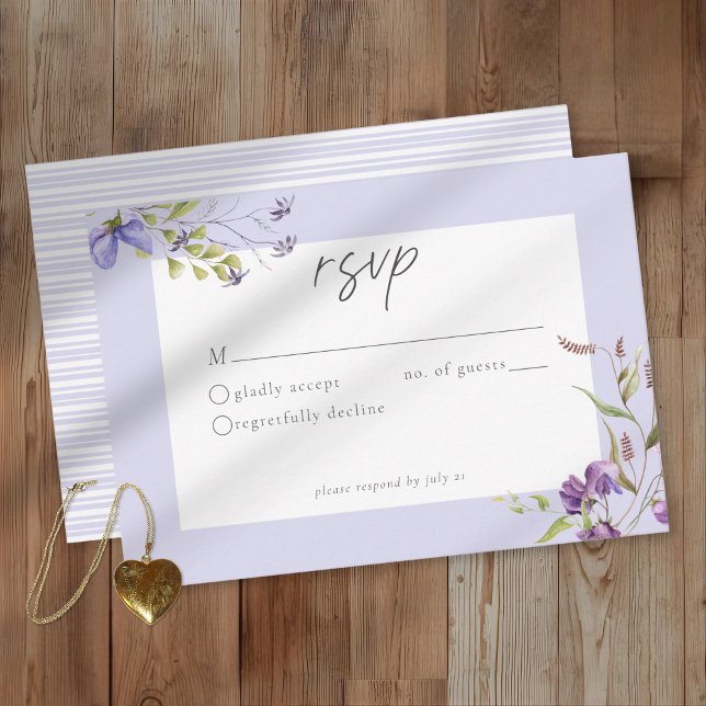 Lavender Wildflower Garden Romantic Wedding OSA Kort (Skapare uppladdad)