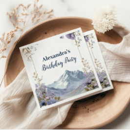 Lavender Wildflower Mountain Birthday Pappersservett