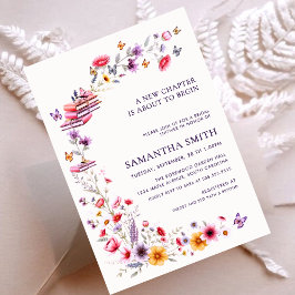 Lavender Wildflower New Chapter Bridal Shower Inbjudningar