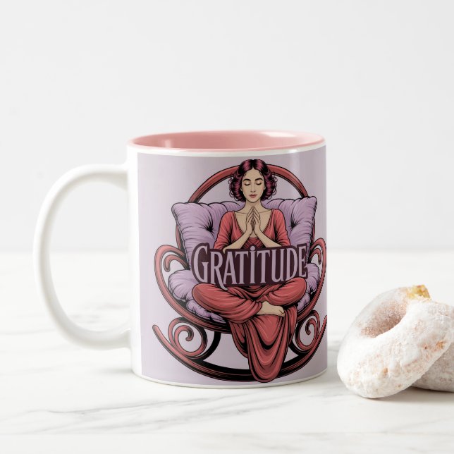 Lavender Wine Affirmation Meditation Mug Två-Tonad Mugg (Med munk)