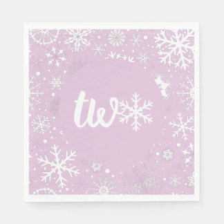 Lavender Winter Second Birthday Snowflake Pappersservett