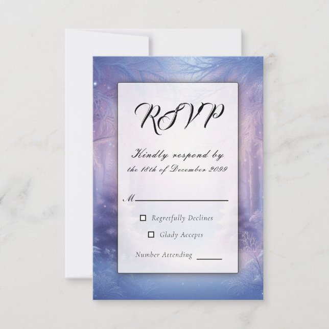 Lavender Winter Snowfall Sergranat OSA Kort (Framsida)