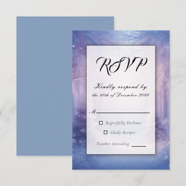 Lavender Winter Snowfall Sergranat OSA Kort (Fram/baksida)