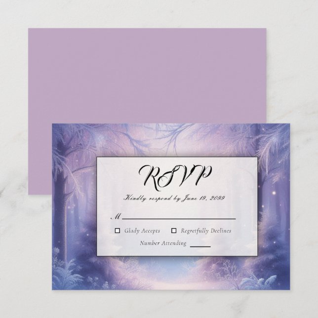 Lavender Winter Snowfall Sergranat OSA Kort (Fram/baksida)