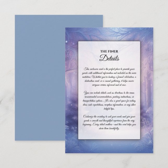 Lavender Winter Snowfall Sergranat Tilläggskort (Fram/baksida)