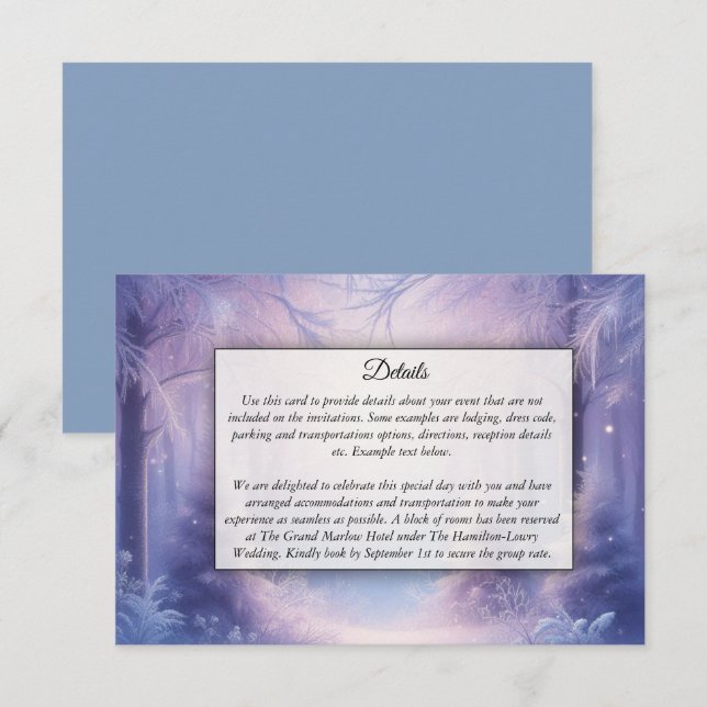 Lavender Winter Snowfall Sergranat Tilläggskort (Fram/baksida)