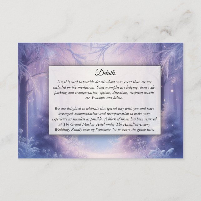 Lavender Winter Snowfall Sergranat Tilläggskort (Framsida)