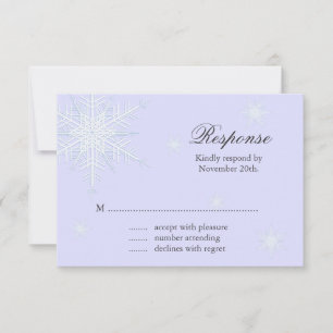 Lavender Winter Snowflake Bröllop OSA Kort