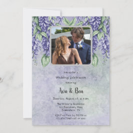 Lavender Wisteria Blommigt Lägg till bild Bröllop Inbjudningar