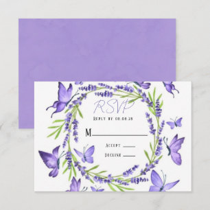 Lavender Wisteria & Butterflies Bröllop OSA Kort