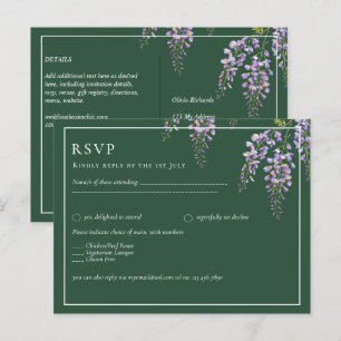Lavender WISTERIA Emerald Grönt All-in-1 Bröllop Vykort