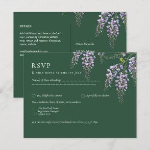 Lavender WISTERIA Emerald Grönt All-in-1 Bröllop Vykort