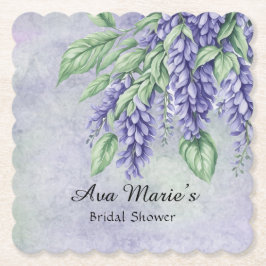 Lavender Wisteria Flowers Marble Möhippa Underlägg Papper