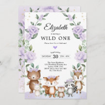 Lavender Woodland Blommigt Greenery Birthday