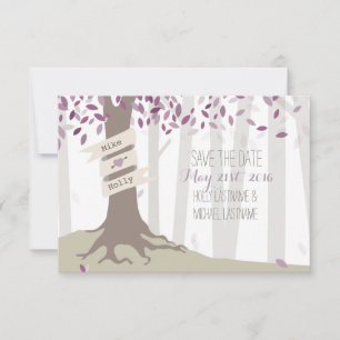 Lavender Woodland Bröllop spara datum Datumet