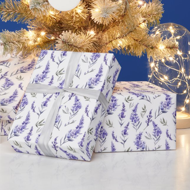 Lavender Wrapping Papper Lavender Flower Presentpapper (Helgdagar)