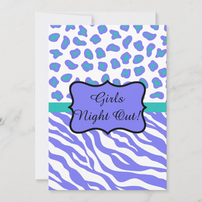 Lavender Zebra Leopard Girls kvällsinbjudan Inbjudningar (Framsida)