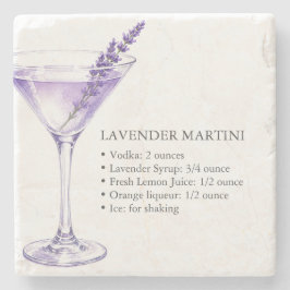 Lavendermartini-dryckesunderlägg i vätskeskyddande stenunderlägg