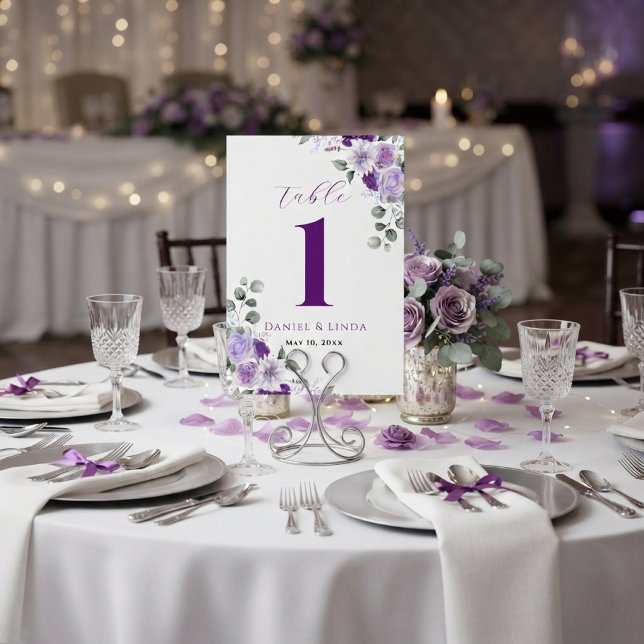 Lavenderns viskningar: Elegans i blom Bordsnummer (Whispers of Lavender: Elegance in Bloom Table Number - 1)