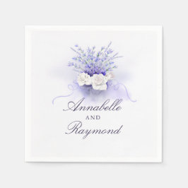 Lavenders Bouquet Watercolor Elegant bröllop Pappersservett