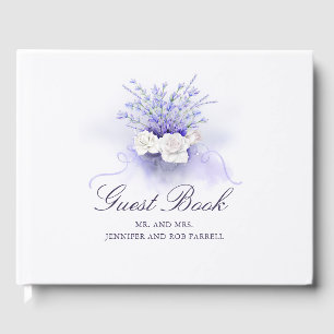 Lavenders Elegant Watercolor Bröllop Gästböcker