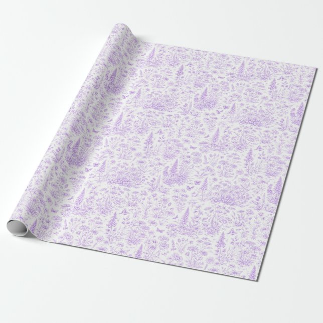 Lavendertyger Presentpapper (Utrullad)