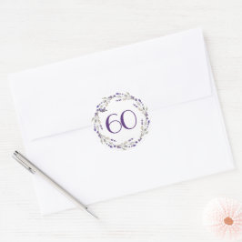 Lavendervräns för 60-årsjubileum runt klistermärke
