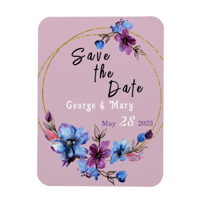 Lavendra Circle Bröllop Magnet (Vertikal)