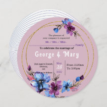 Lavendra Circle bröllopsinbjudan