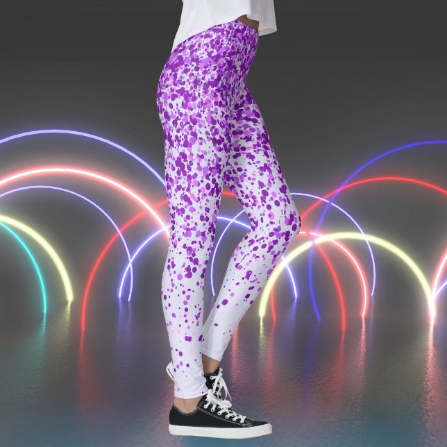 Lavener med Lila Freckles Print Leggings (Lavener with Purple Freckles Print Leggings)